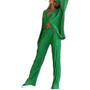 SHEIN Emerald Green pants and top set